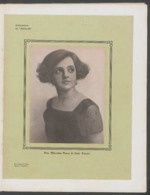 Suplemento de "Anales" : [Fotografía de] Srta. Mercedes Ponce de León Terrero - De la Exposición Greco próxima a inaugurarse
