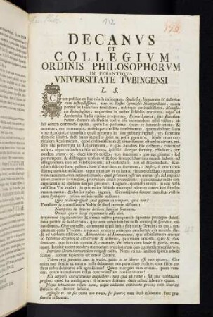 Decanus et Collegium Ordinis Philosophorum ...