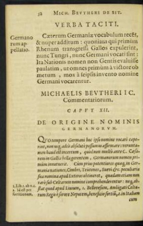 Caput XII. De Origine Nominis Germanorum.