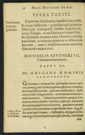 Caput XII. De Origine Nominis Germanorum.
