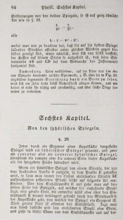 Sechstes Kapitel. Von den sphärischen Spiegeln.