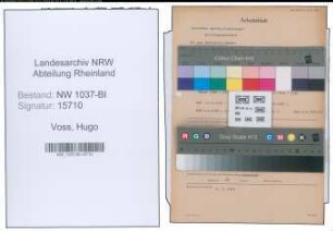 Entnazifizierung Hugo Voss , geb. 30.10.1893 (Werkfuehrer)