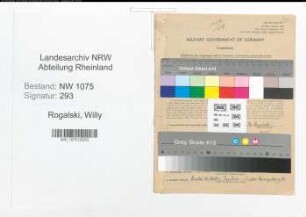 Entnazifizierung Willy Rogalski , geb. 02.11.1897 (Rechtsanwalt)