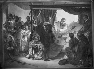 "Vaterländische Geschichtsgalerie": Kurfürst Max II. und die sterbende Tilly zu Ingolstadt im Jahre 1632
