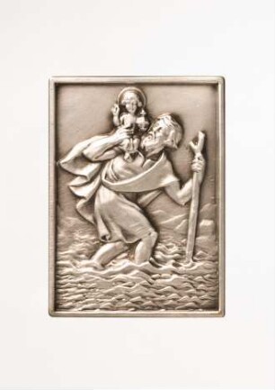 Plakette mit dem Heiligen Christophorus