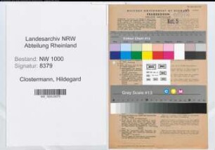 Entnazifizierung Hildegard Clostermann, geb. 09.08.1903 ()