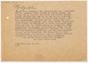 Brief an Hans Pfitzner : 16.04.1946