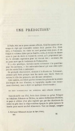 Une prédiction