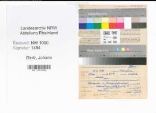 Entnazifizierung Johann Gietz , geb. 15.09.1898 (Gemeindeinspektor)