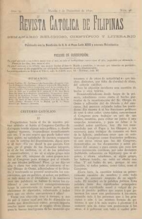 Ano II. Manila 7 de Diciembre de 1890, Núm. 96