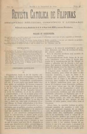 Ano II. Manila 7 de Diciembre de 1890, Núm. 96