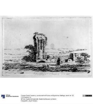 Landschaft mit Ruine und figürlicher Staffage