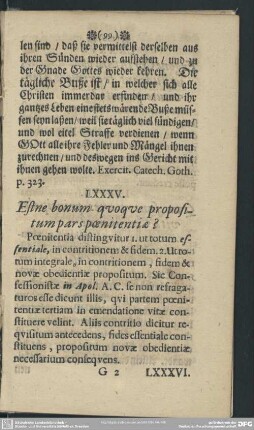 LXXXV. Estne bonum quoque propositum pars poenitentiae?