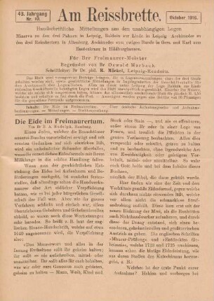 Nr. 10. Oktober 1916.