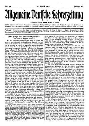 Zur Frage der Fortbildungsschule