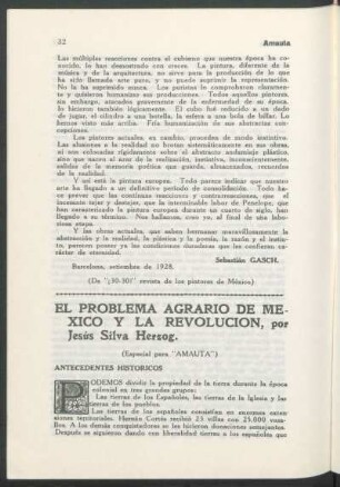 El problema agrario de México y la revolución