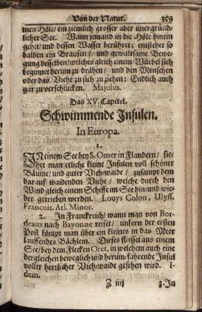 Das XV. Capitel. Schwimmende Insulen.