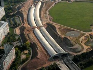 Jena, BAB A 4, Lobdeburg-Tunnel
