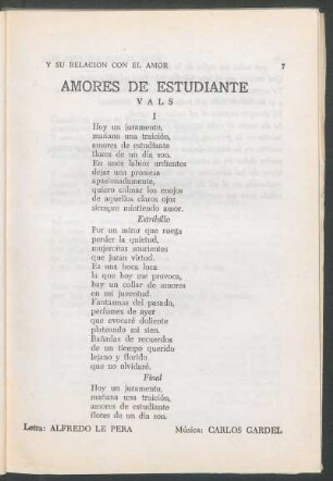 Amores de estudiante : Vals