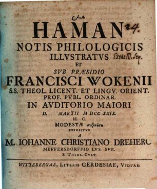 Haman notis philologicis illustratus