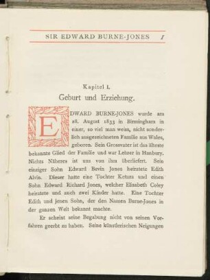 Kapitel I. Geburt und Erziehung.