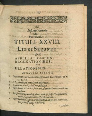 De Appelationibus, Recusationibus, Et Relationibus.
