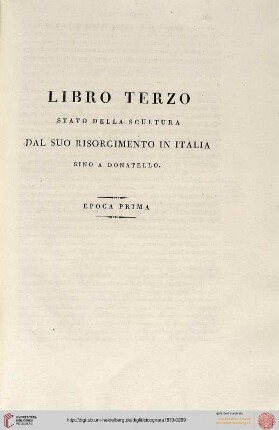 Libro terzo: Stato della scultura dal suo risorgimento in Italia sino a Donatello