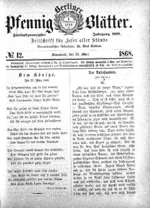 No. 12, Sonnabend, den 21. März