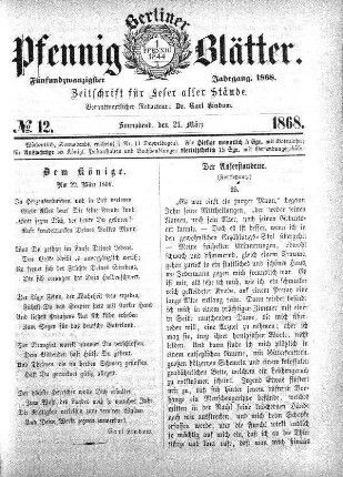 No. 12, Sonnabend, den 21. März