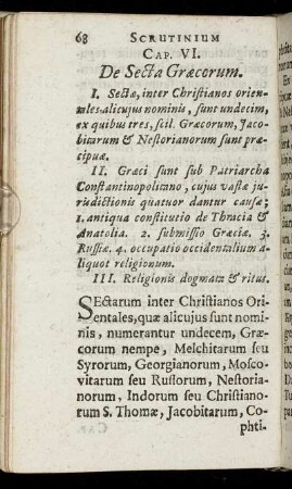 Cap. VI. De Secta Græcorum.