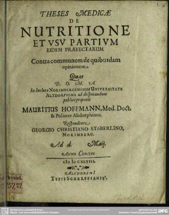 De nutritione et usu partium eidem praefectarum