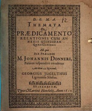 Themata de praedicamento relationis