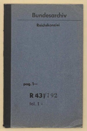 Nachrichtenfonds (Geheimfonds) des Reichskanzlers. - Handakten Staatssekretär Pünder