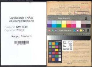 Entnazifizierung Friedrich Knopp , geb. 14.06.1890 (Regierungsrat)