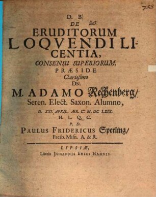 De eruditorum loquendi licentia