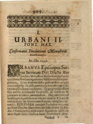 Fundatio & Alia Documenta varia, Monasterii in Blawbeürn: Ordinis Sanct. Benedicti, Dioecesis Constantiensis