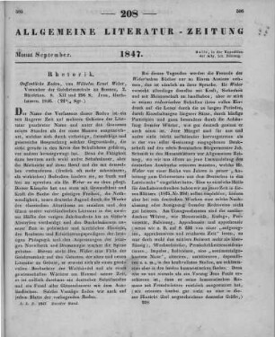 Weber, W. E.: Öffentliche Reden. Bd. 2. Jena: Hochhausen 1846