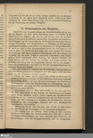 II. Wirkungskreis des Bergamts