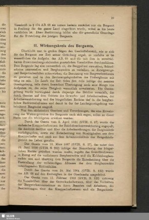 II. Wirkungskreis des Bergamts