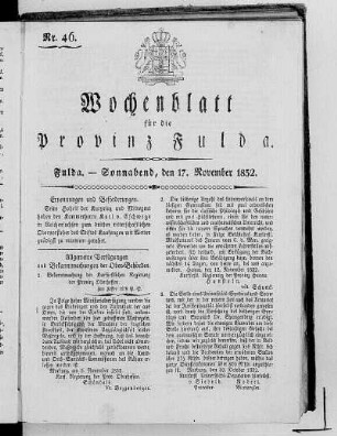 Nr. 46, Ausgabe vom 17. November 1832