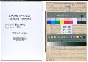 Entnazifizierung Josef Wilbert , geb. 31.08.1892 (Bankprokurist)