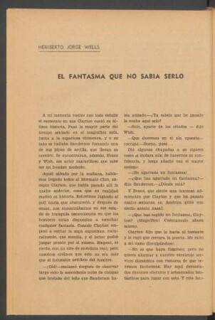 El fantasma que no sabía serlo : [Al fantasma se le había olvidado la fórmula de la desaparición.]