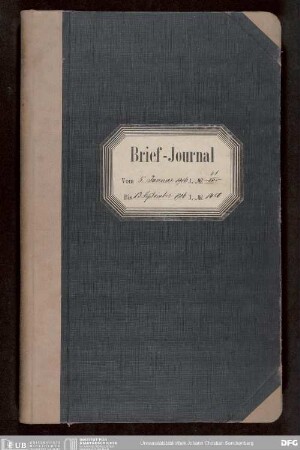 Journal der eingegangenen und ausgegangenen Briefe