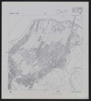 29 [= früher 35] : Gemarkungen Dresden Klotzsche, Dresdner Heide, Hellerau, Hellerberge, 1987 : 29 [= früher 35] : Gemarkungen Dresden Klotzsche, Dresdner Heide, Hellerau, Hellerberge. - 3. Aufl. - [Dresden : Stadtvermessungsamt], 1987. - 1 Kt. : mehrfarb.