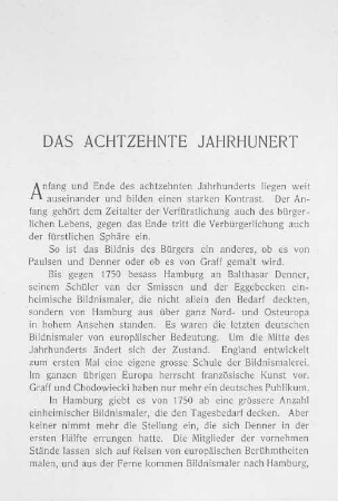 Das achtzehnte Jahrhundert