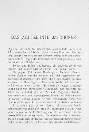Das achtzehnte Jahrhundert