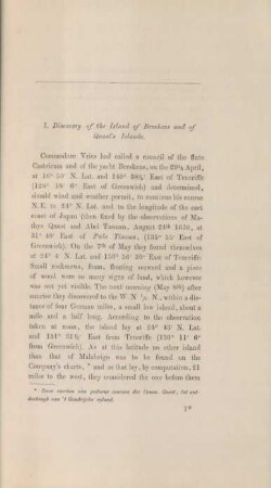I. Discovery of the Island of Breskens and of Quast's Islands.