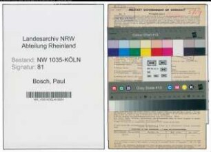 Entnazifizierung Paul Bosch , geb. 25.01.1894 (Steiger)