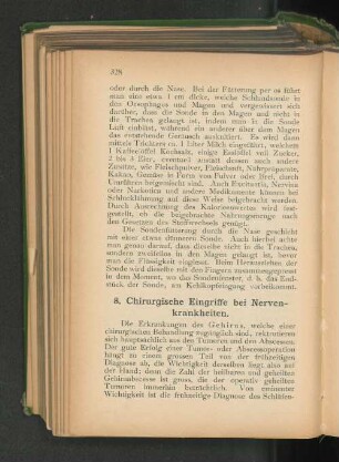 8. Chirurgische Eingriffe bei Nervenkrankheiten.