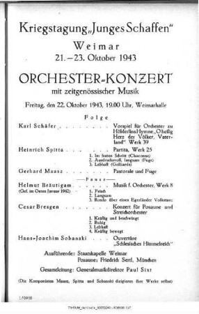 Orchesterkonzert mit zeitgenössischer Musik